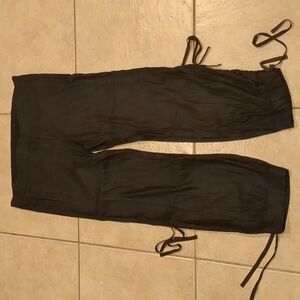 Bebe Y2K Black Linen Blend Slouchy Pants Size 8